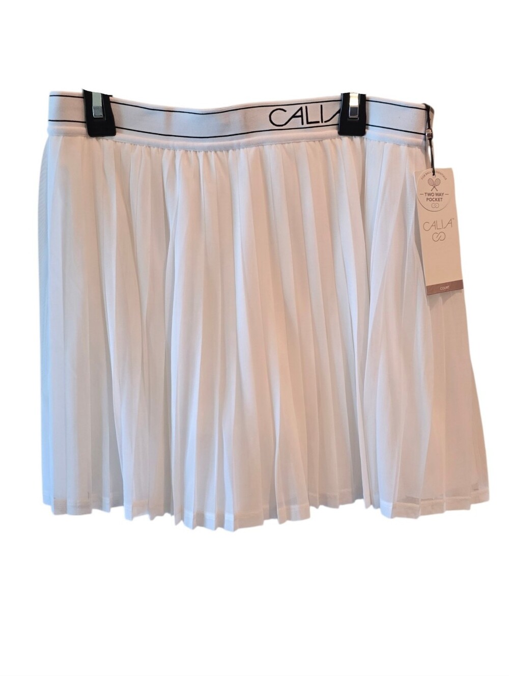 💜 CALIA Pleated Mesh High Rise Skirt Golf Tennis White Black Skort Shorts